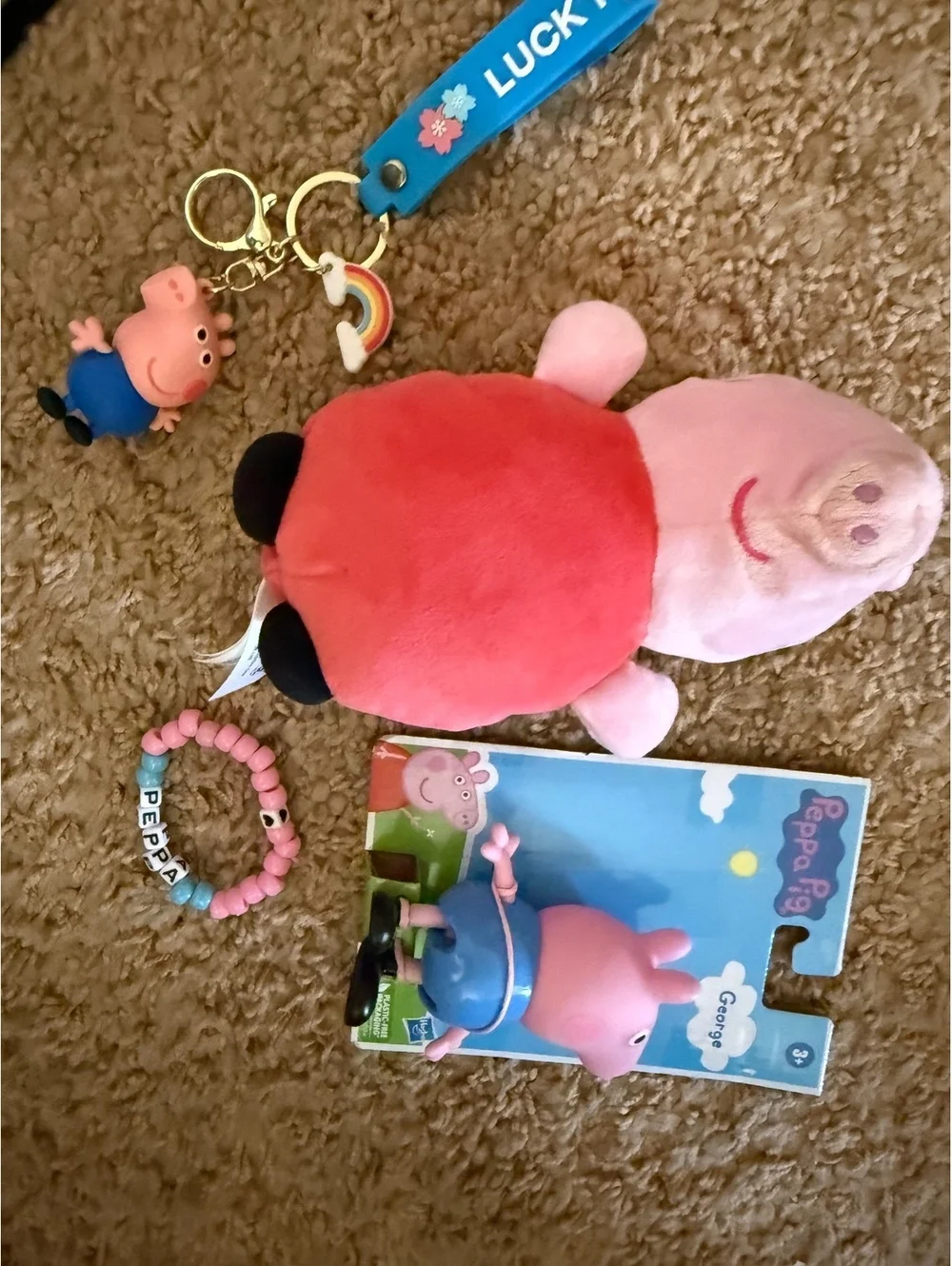 Peppa Pig bundle of 4 keychain plushie George dolls figures